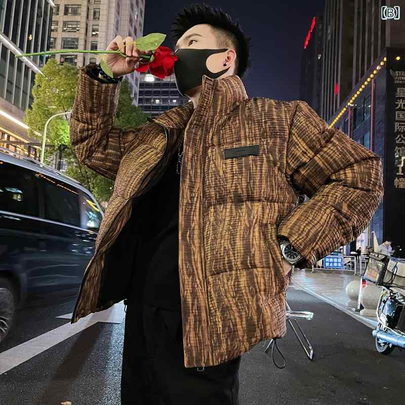 冬コーデ メンズ ファッション 軽量 ダウン ジャケット ジャンパー アウター 長袖 暖かい 防寒 保温性 防風 しわ加工 快適 動きやすい ストリート スタイル