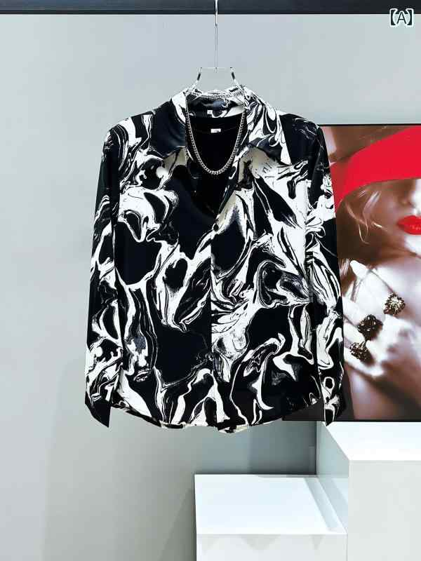 シャツ トップス メンズ ファッション モダン ユニーク スタイリッシュ 快適 豪華 通気性 軽量 おしゃれ 薄手 長袖