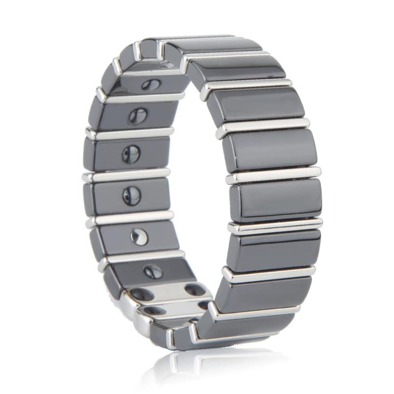 [はち] セラミック バングル ゲルマニウムブレスレット メンズ レディース ヘマタイト 磁気バングル 静..