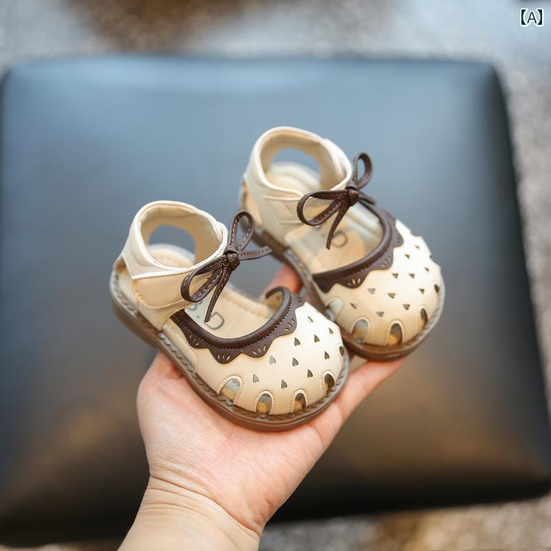 サンダル 女の子 夏 ベビー シューズ ソフト ソール 幼児 靴 リトル プリンセス 耐久性 ハート リボン かわいい