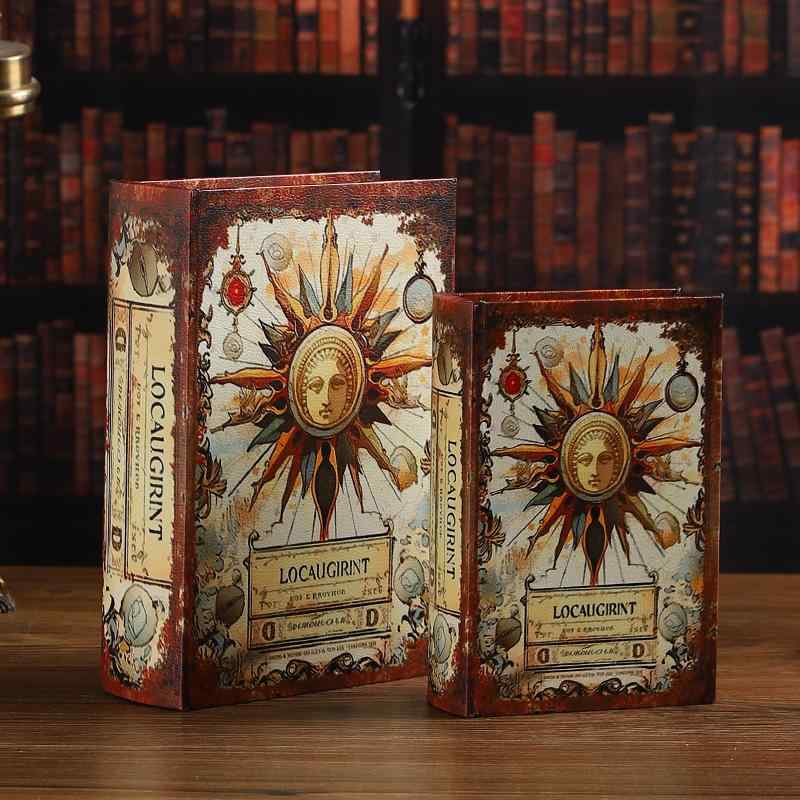 レトロ フェイク ブック レザー 木製 小物 収納 ボックス 装飾 オーナメント 小道具 ケース 隠し インテリア ギフト