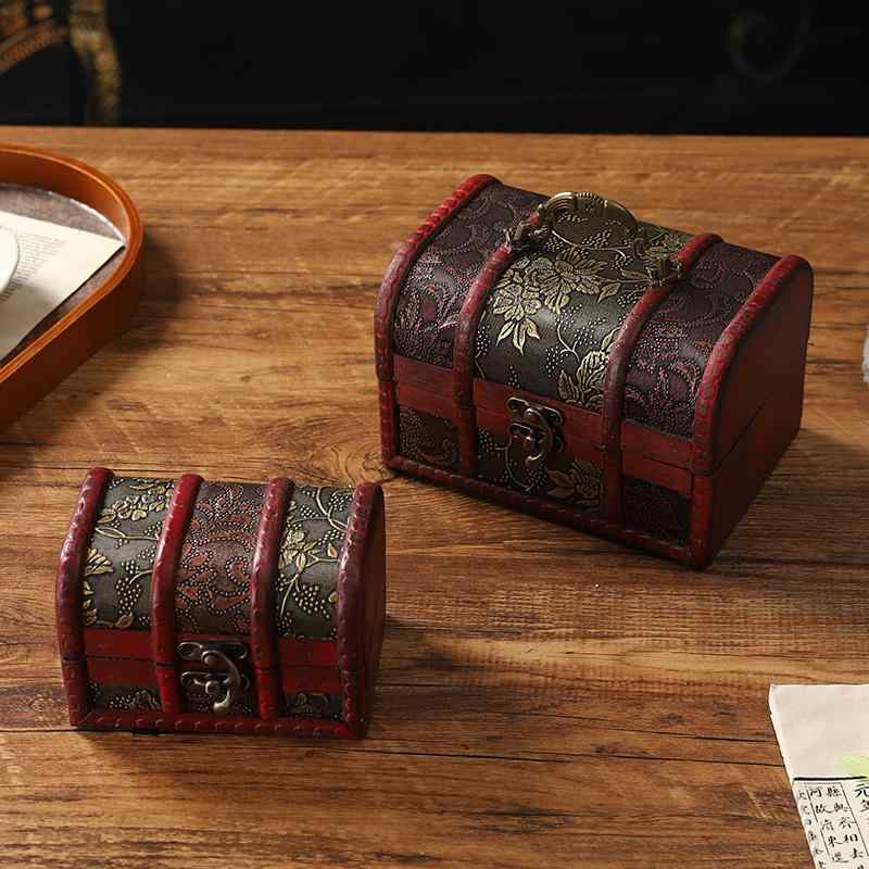 レトロ ノスタルジック アクセサリー ブレスレット 収納 ボックス 木製 アンティーク コレクション 宝箱 小道具 インテリア ギフト おしゃれ