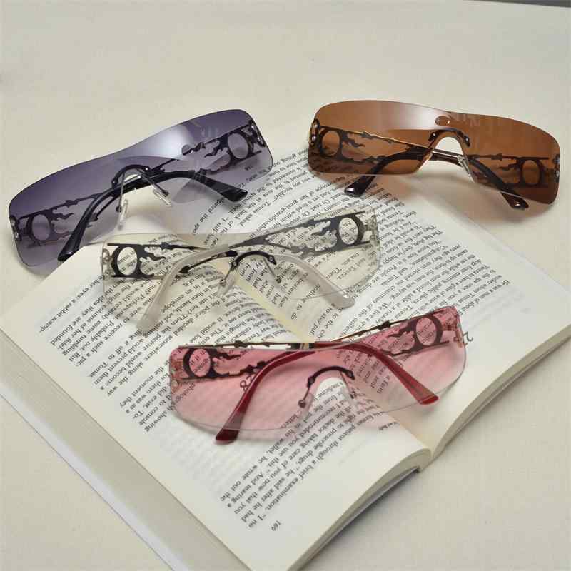 サングラス アメリカン レトロ スクエア型 フレームレス レディース 女性 パンクスタイル ミレニアル ストリート ファッション インスタ映え モード クール(4)