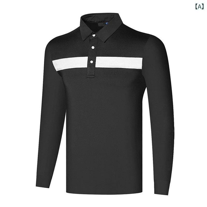 ポロシャツ メンズ 春秋 ゴルフ スポーツウェア カジュアルウェア 長袖 襟付き 吸汗速乾 通気性 ゆった..