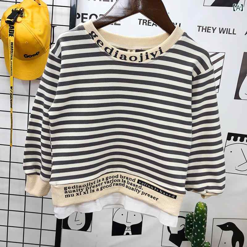 ・カテゴリ: キッズスウェット・性別: 男児・スタイル: カジュアル・対象年齢: 3～8歳 (身長100～140cm)・生地加工: 柔軟加工・柄: ストライプ・厚さ: 普通・袖丈: 長袖・開閉スタイル: プルオーバー・主な素材: 綿・主な素材混率: 綿90%・安全規格: B類・裏地: ポリエステル繊維・カラー展開: イエロー、レッド、ゴールドイエロー、グリーン・身長展開: 90cm, 100cm, 110cm, 120cm, 130cm