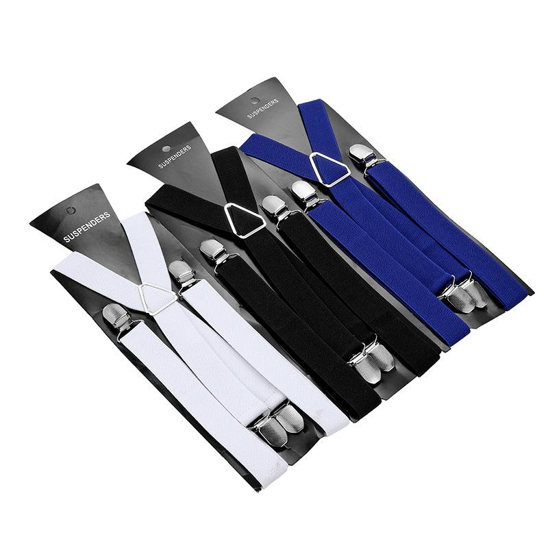 サスペンダー 男女兼用 大人用 X型 4点留め 強力ゴム製 ポリエステル素材 長さ調節可能 スラックス ズボン吊り カジュアル ビジネス フォーマル 豊富なカラー