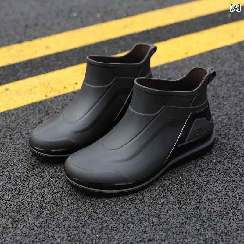 雨靴 メンズ おしゃれ レインシューズ ショート丈 ミドル丈 防水 防滑 裏起毛 暖かい カジュアル ワークブーツ 作業用 アウトドア キッチン 長靴