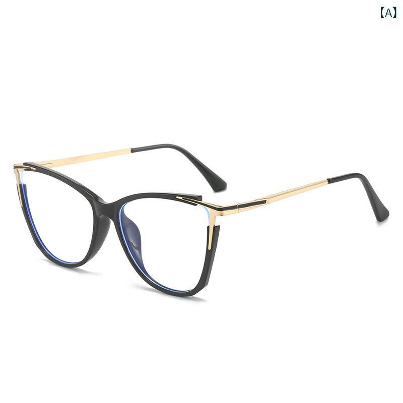 眼鏡 レディース TR90 ブルーライトカット キャットアイ 伊達メガネ 開口バネ蝶番 テンプル フルリム おしゃれ ファッション 個性的 普段使い ブラック ヒョウ柄 クリアフレーム