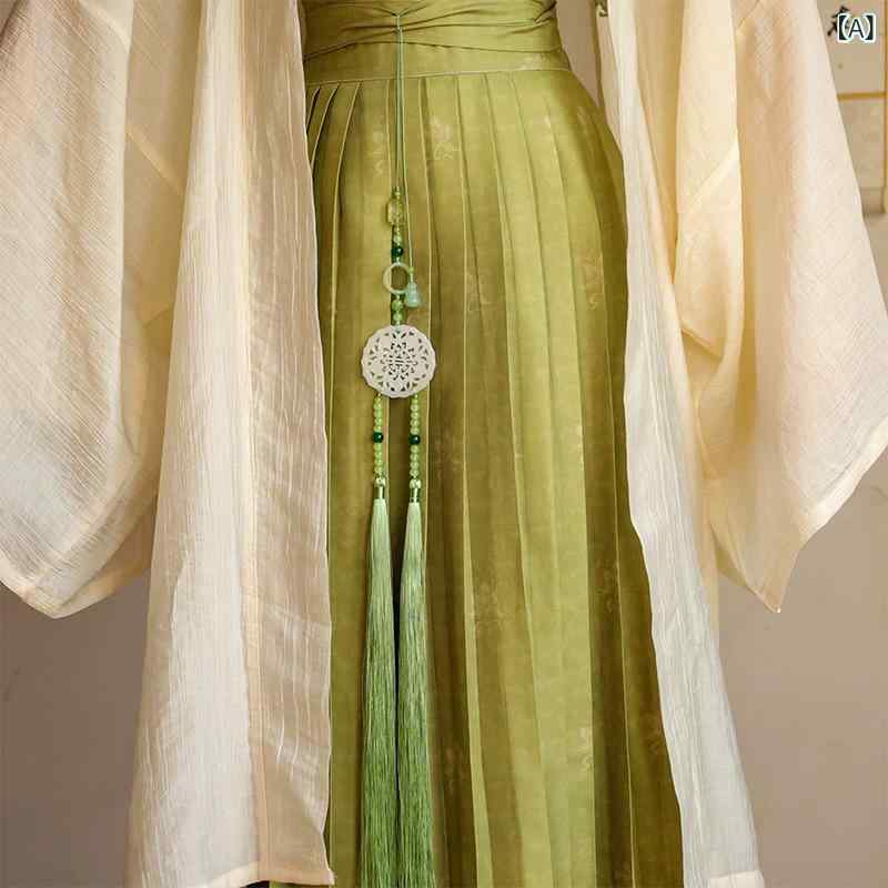 帯飾り 禁歩 漢服 馬面裙 和風 新中国風スタイル 長流蘇 房飾り 花柄 緑 グリーン ...