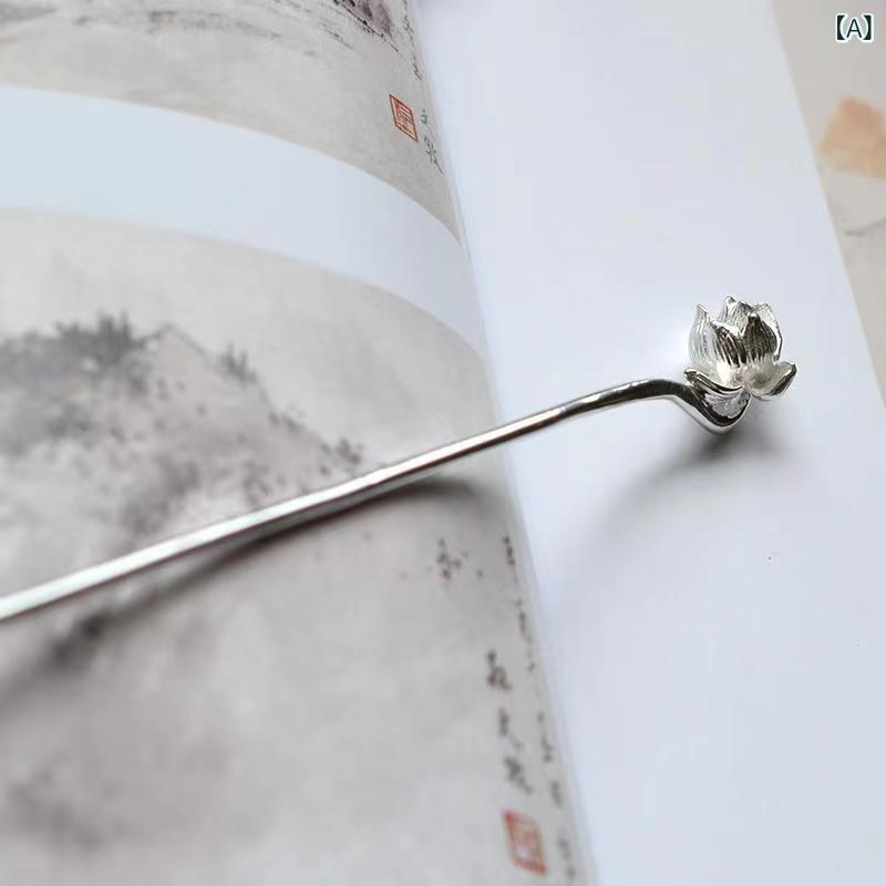 かんざし 和風 古典的 シンプル 立体蓮モチーフ シルバー925 純銀製 上品 エレガント 華やか 繊細 髪飾り ヘアアクセサリー 和装小物 浴衣 着物 フォーマル