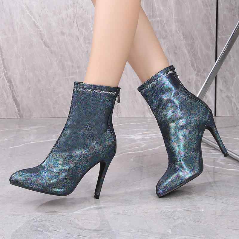 ダンスシューズ レディース ラテンダンス 社交ダンス 美脚 ショートブーツ ハイヒール ポインテッドト..