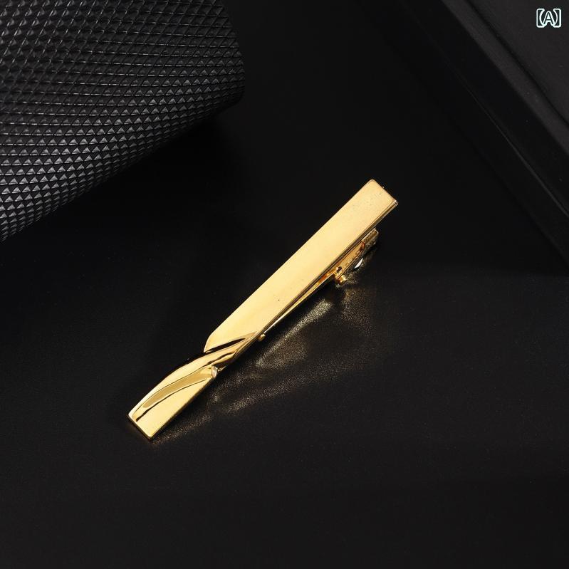 Other - メンズ ネクタイピン ステンレス 銀色 幾何型 短型 ビジネス シンプルライン 金色 ローズゴールド ガン金属ブラック 男女兼用 洗練デザイン 日常使い フォーマル対応 耐久性 光沢仕上げ コンパクトサイズ モダン形状 多色展開