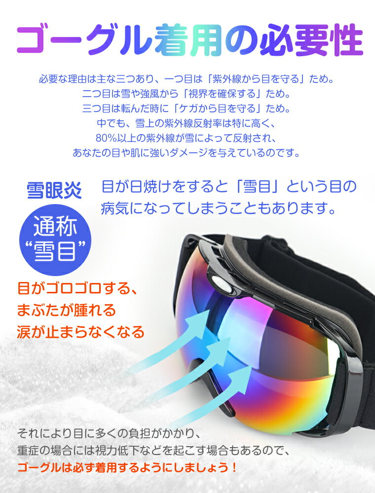 ＼在庫一掃3,980円⇒1,990円！／スノーボード ゴーグル 球面レンズ スキーゴーグル ...