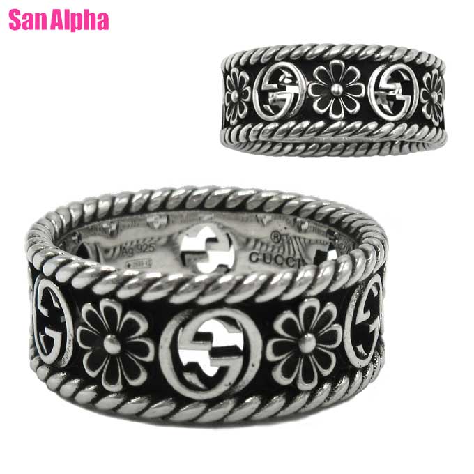 【1000円OFF 12/11 01:59迄】グッチ 指輪 アクセサリー GUCCI Ag 925 シルバー インターロッキングG フラワー リング 577263 J8400 0811 (シルバー) アウトレット レディース 送料無料