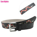 【10%OFF 5/7 AM9:59迄】グッチ ベルト GUCCI GGスプリーム GG柄 スネーク プリント ベルト 434520 (ブラック×マルチカラー)...