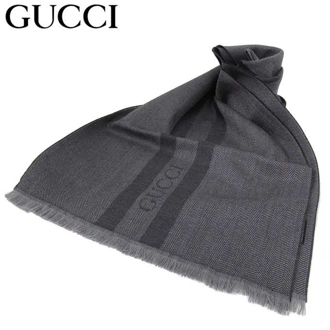 【1000円OFF 9/11 01:59迄】グッチ マフラー メンズ レディース GUCCI 544628 1163 ウール 100％ ストライプ ロゴ スカーフ マフラー アウトレット 送料無料【ギフト】【クリスマス X'mas】