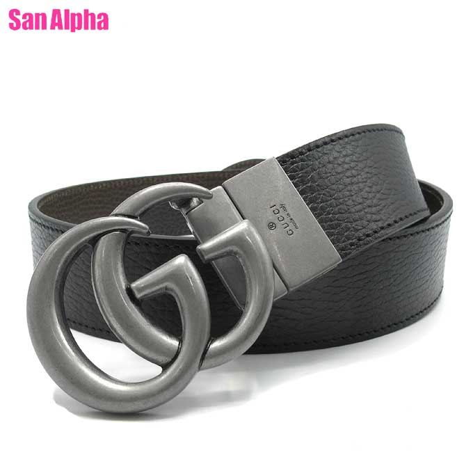 グッチ ベルト アパレル GUCCI GG MARMONT ダブルG レザー アンティーク金具 リバーシブル ワイドベルト 627055 CA02N 8170 (ブラック×ブラウン系) ブティックライン メンズ 送料無料
