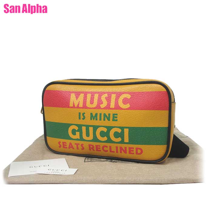 【1000円OFF 5/27 01:59迄】グッチ ショルダーバッグ GUCCI 100周年記念モデル MUSIC レザー ベルトバッグ ボディバッグ Gucci100 CENTENNIAL 602695 (イエロー系マルチ) ブティックライン メンズ 送料無料