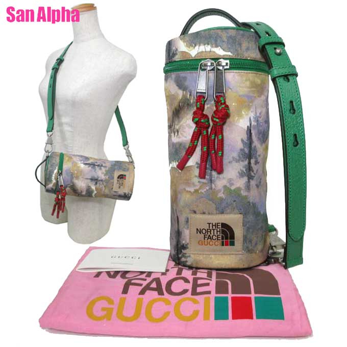 【10%OFF 5/21 09:59迄】グッチ バッグ ショルダーバッグ GUCCI × North Face ノースフェイス コラボ ナイロン 風景 ショルダー 斜め掛け 679760（マルチカラー）ブティックライン メンズ 送料無料