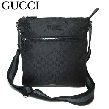 【ポイント5倍+最大2021円クーポン 1/10 0時〜】グッチ アウトレット GUCCI ショルダーバッグ 449185 ナイロン 斜め掛け ショルダー GG柄・ブラック【レディース】