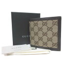 【10%OFF 5/7 09:59迄】グッチ 財布 二つ折り財布(小銭入れあり) GUCCI キャンバス×レザー GG柄 150413 9903 (ダークブラウン系×ベージュ系) アウトレット メンズ 送料無料