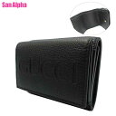 【1000円OFF 5/16 01:59迄】グッチ 財布 三つ折り財布 GUCCI レザー エンボスロゴ ミニウォレット ミニ財布 736151 (ブラック) ...