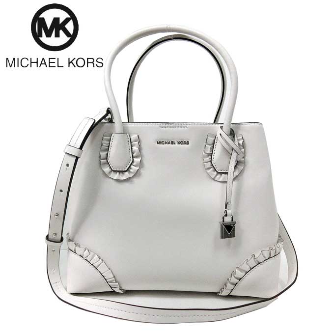 マイケルコース ブティック Michael Kors トートバッグ 30S8SZ5T6Y レザー フリル 2WAY トート MERCER GALLERY KORS STUDIO / MD CENTER ZIP TOTE / OPTIC WHITE(オフホワイト系)【RCP】【楽天カード分割】【レディース】