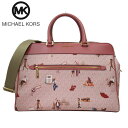 【1000円OFF 4/27 09:59迄】マイケルコース バッグ ハンドバッグ Michael Kors MKシグネチャー ジェット セット ガール 2WAY トップ ジップ ウィークエンダー ボストンバッグ 旅行 35F2G5CT4V DK PWBLSH ML(ピンク系×マルチ) アウトレット レディース【ラッピング対象外】