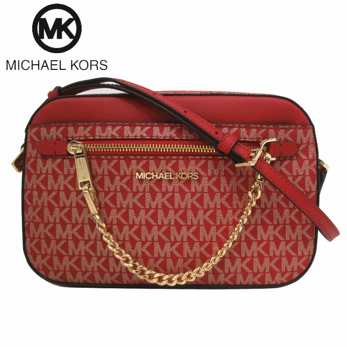 マイケルコース バッグ ショルダーバッグ MICHAEL KORS ジェット セット アイテム MK シグネチャー ラージ EW ジップ チェーン クロスボディー 斜め掛け 35F2GTTC9K CHILI/PL GLD(チリ×ペールゴールド)アウトレット レディース 送料無料