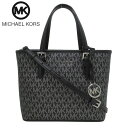 マイケルコース トートバッグ MICHAEL KORS MKシグネチャー ジェット セット トラベル エクストラ 2WAY スモール キャリーオール トップ ジップ トート 35F2STVT0V BLK/SILVER(ブラック×シルバー) アウトレット レディース 送料無料