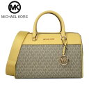 【1000円OFF 4/27 09:59迄】マイケルコース バッグ ハンドバッグ Michael Kors MK シグネチャー トラベル ミディアム ダッフル 2WAY ボストンバッグ 斜め掛け 35S3GTFU2B DAFFODIL(イエロー系×ベージュマルチ系)アウトレット レディース 送料無料