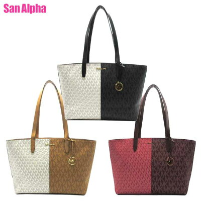 マイケルコース バッグ トートバッグ MICHAEL KORS ジェットセットトラベル ツートン MK シグネチャー ミディアム ジップ トップ トート 肩掛け A4ファイル収納可 35F4GTVT6V アウトレット レディース 送料無料