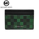 【訳あり】 マイケルコース ブティック Michael Kors カードケース 36S0LGFD1R プリント マチなし カードケース GIFTING / CARD CASE W ID / BLACK/PALM(ブラック×グリーン系マルチ)【メール便対応(ネコポス)】 メンズ レディース