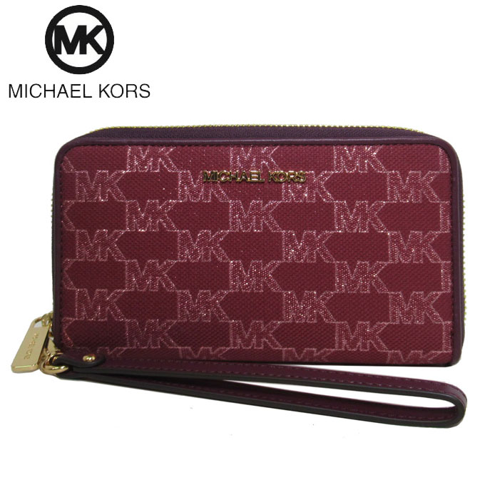 マイケルコース 財布 フォンケース MICHAEL KORS ジェット セット トラベル MK ストラップ付き ラージ フラット ラウンド フォン ウォレット 35F2GTVE3J MULBERRY MLT(マルベリー)アウトレット 送料無料