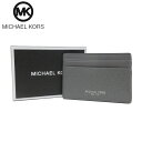 【1000円OFF 1/16 01:59迄】●BOX付●マイケルコース ブティック Michael Kors カードケース 39F5LHRD1L レザー カードケース HARRISON / GREY(グレー系) メンズ