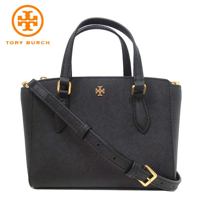 トリーバーチ トートバッグ TORY BURCH エマーソン レザー ミニ トップ ジップ 2WAYトート 斜めがけ 138366 0522 001 (ブラック) アウトレット レディース 送料無料