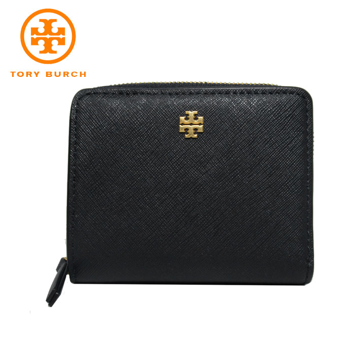 トリーバーチ 財布（レディース） 【1000円OFF 6/11 01:59迄】トリーバーチ 財布 二つ折り財布 TORY BURCH エマーソン ミニ ウォレット 147606 001(ブラック)アウトレット レディース 送料無料