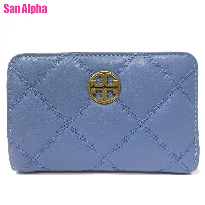 トリーバーチ 財布（レディース） 【1000円OFF 6/11 01:59迄】トリーバーチ 財布 二つ折り財布 TORY BURCH ウィラ キルティング調 ミディアム ウォレット 150077 0823 457 (ブルー系) アウトレット レディース 送料無料