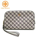 【1000円OFF 5/16 01:59迄】トリーバーチ ポーチ TORY BURCH ジオ ロゴ PVC エッセンシャルズ ポーチ 87926 0222 061(グレー系) アウトレット レディース 送料無料