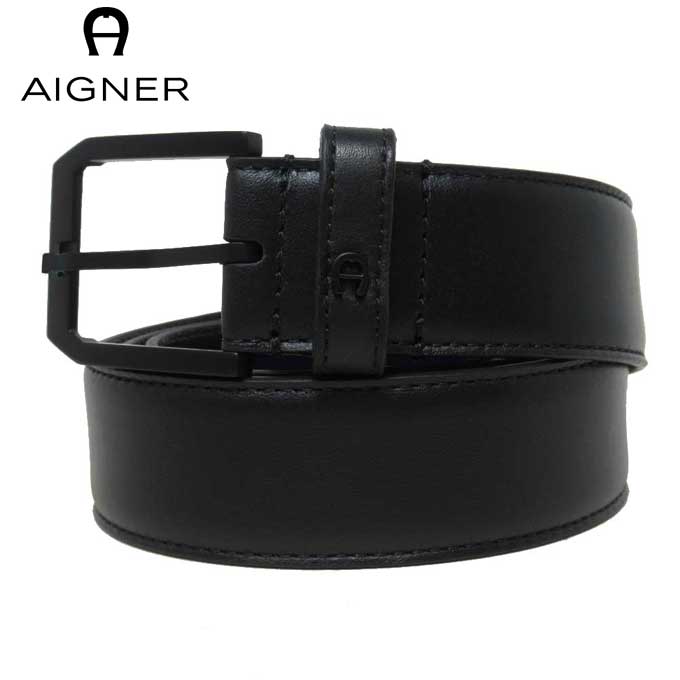 アイグナー ブティック AIGNER アパレル 126240-004 レザー ベルト R / Black Co メンズ