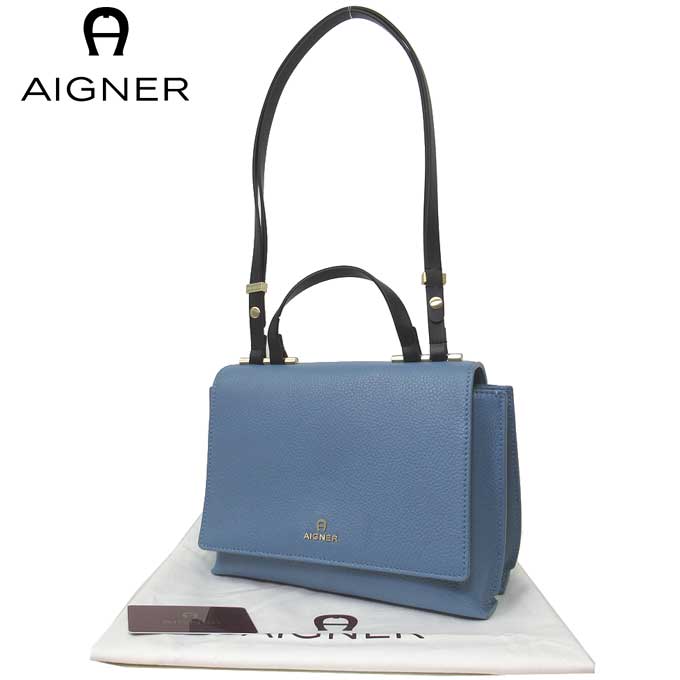 アイグナー ブティック AIGNER ショルダーバッグ 132149-573 レザー ハンドル付き ショルダーバッグ / クロスボディー Evita / Dusk Blue レディース