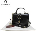 【30%OFF&ポイント10倍】アイグナー ブティック AIGNER ショルダーバッグ 135349-002 レザー フィオレンティーナ 馬蹄 Aロゴモチーフ ミニ 斜め掛け / Black【レディース】