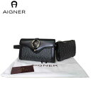【30%OFF&ポイント10倍】アイグナー ブティック AIGNER ショルダーバッグ 160125-002 PVC ロゴ シグネチャー フィオレンティーナ ベルトバッグ ウェストポーチ FIORENTINA / BLACK(ブラック)【レディース】