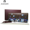 【30%OFF&ポイント10倍】アイグナー ブティック AIGNER 財布 156222-902 PVC シグネチャー×フラワー / 花柄 プリント 二つ折り 長財布 Zoe / Multicolou【レディース】