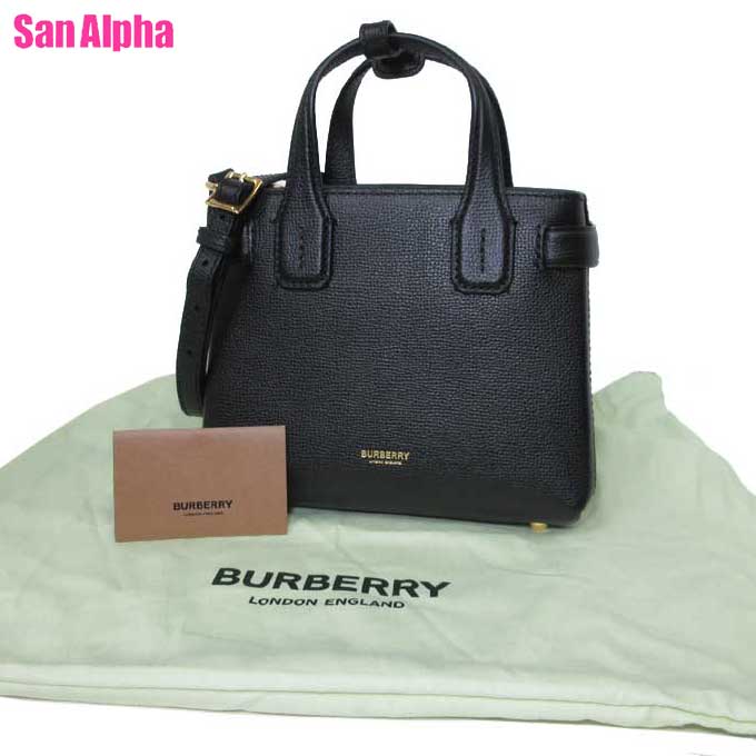 バーバリー ハンドバッグ（レディース） 【1000円OFF 5/16 01:59迄】バーバリー バッグ ショルダーバッグ BURBERRY チェック柄 ベイビー バナー ハンドバッグ 斜めかけ 8067050 BLACK (ブラック) アウトレット レディース 送料無