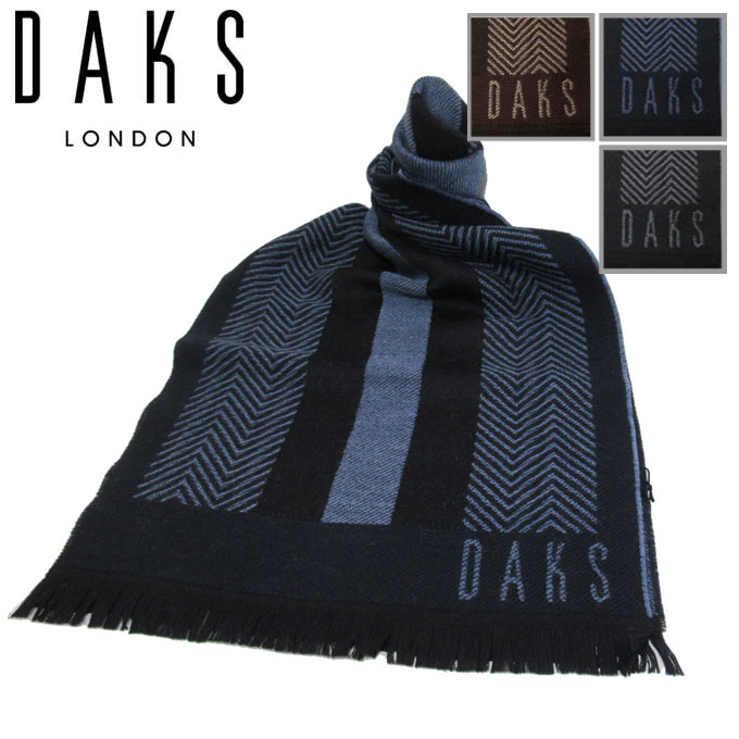 【10%OFF 4/21 AM9:59迄】●3色あり● ダックス DAKS アパレル メンズ D088-3 / D088-2 / D088-4 ウール マフラー 薄手 【メール便対応(ネコポス)】
