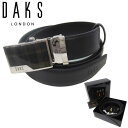 ダックス DAKS ベルト メンズ GB2326 BLACK 型押しレザー サイドリリースバックル アパレル 送料無料