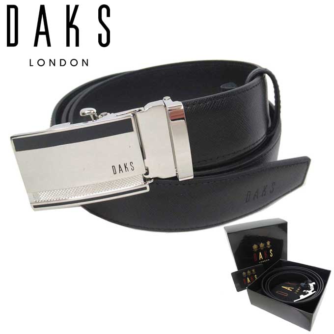 ダックス 【最大500円OFFクーポン配布 6/4 10:00～】ダックス DAKS ベルト メンズ GB2517 BLACK 型押しレザー サイドリリースバックル アパレル 送料無料