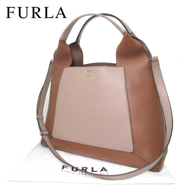 フルラ トートバッグ（レディース） 【10%OFF 5/21 09:59迄】フルラ バッグ トートバッグ FURLA ギルダ ローマグレインレザー カラーブロック 2WAYバッグ 斜めがけ WB00468 BX1084 1480S(GREIGE+COGNAC h+NERO：グレージュ×コニャック×ブラック) ブティック レディース 送料無料