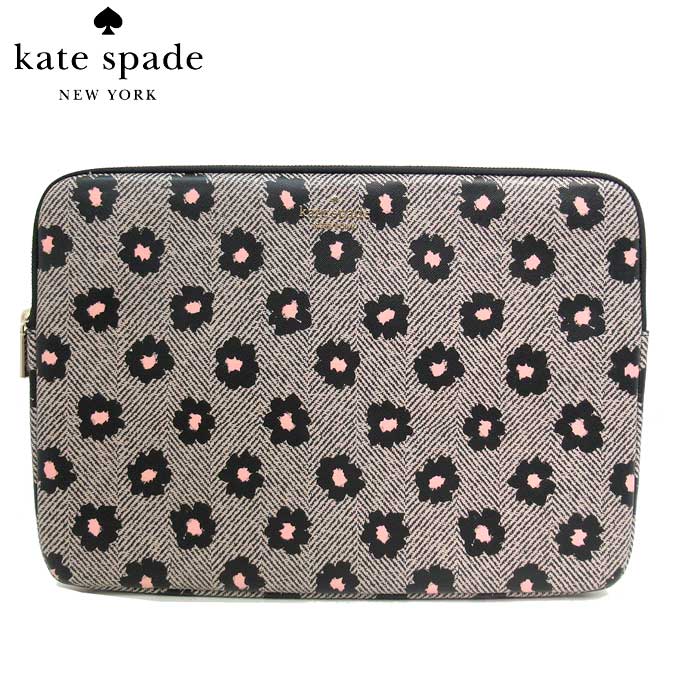 ケイトスペード ポーチ PCケース kate spade ステーシー へリングボーンフラワー ラップトップケース K8102 001 BLC (ブラックマルチ) アウトレット レディース 送料無料